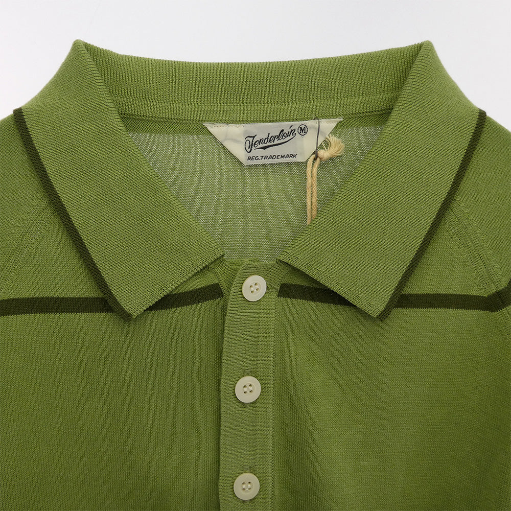 TENDERLOIN テンダーロイン T-POLY POLO 半袖 ポロシャツ グリーン ライトグリーン系 M【極上美品】【中古】