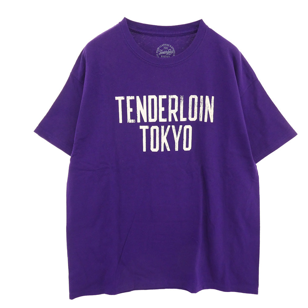 TENDERLOIN テンダーロイン 15SS 本店限定 T-TEE TENDERLOIN TOKYO ロゴプリント 半袖 Tシャツ パープル パープル系 L【美品】【中古】