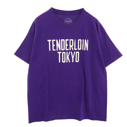 TENDERLOIN テンダーロイン 15SS 本店限定 T-TEE TENDERLOIN TOKYO ロゴプリント 半袖 Tシャツ パープル パープル系 L【美品】【中古】