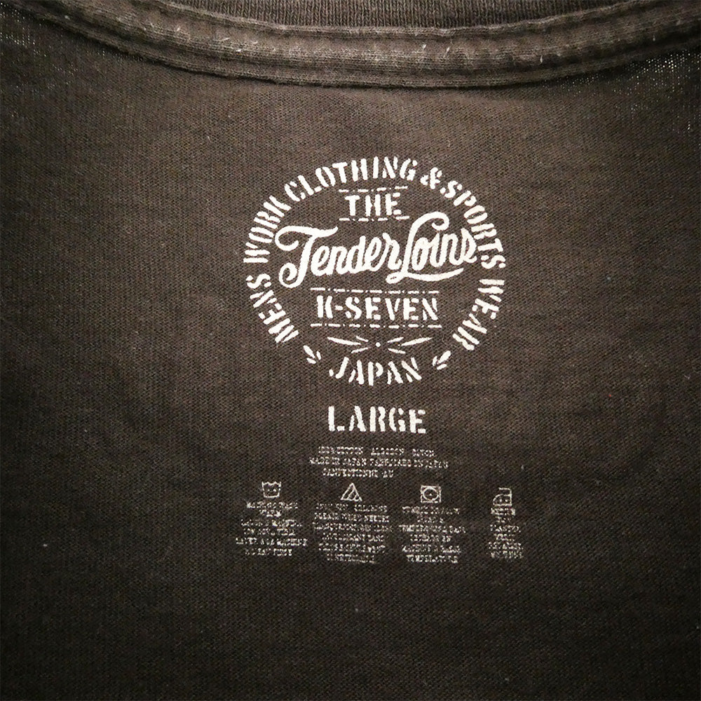 TENDERLOIN テンダーロイン 15SS 本店限定 T-TEE TENDERLOIN TOKYO ユーズド加工 ロゴプリント 半袖 Tシャツ ブラウン ブラウン系 L【中古】