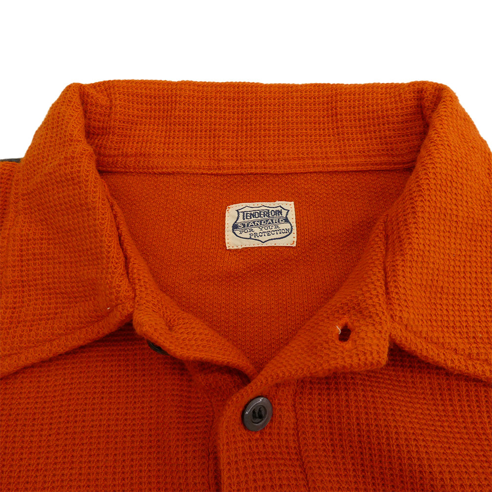 TENDERLOIN テンダーロイン T-POLO SHT ロゴ チェーンステッチ ロゴ 半袖 ポロ ボーリンフ シャツ オレンジ オレンジ系 M【美品】【中古】