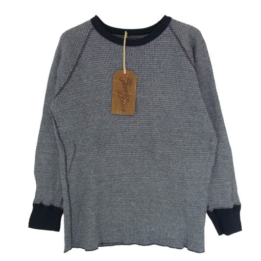 TENDERLOIN テンダーロイン T-WAFFLE 3/4 MIX ワッフル コットン サーマル カットソー ネイビー系 M【極上美品】【中古】