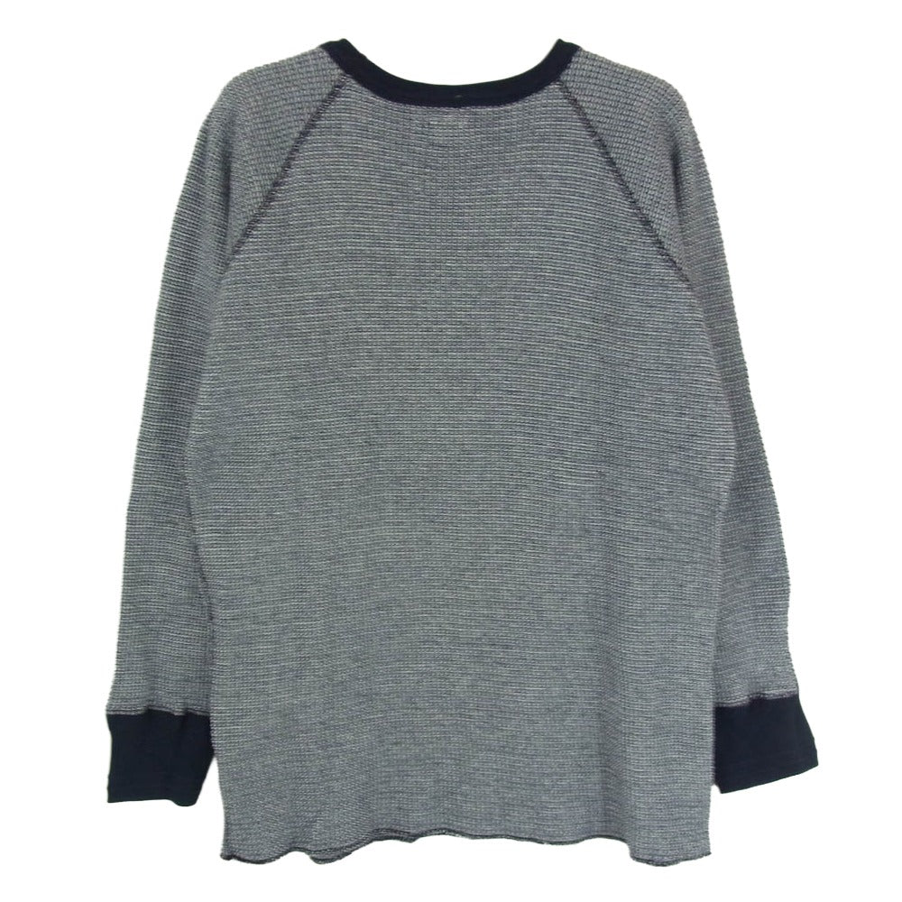 TENDERLOIN テンダーロイン T-WAFFLE 3/4 MIX ワッフル コットン サーマル カットソー ネイビー系 M【極上美品】【中古】