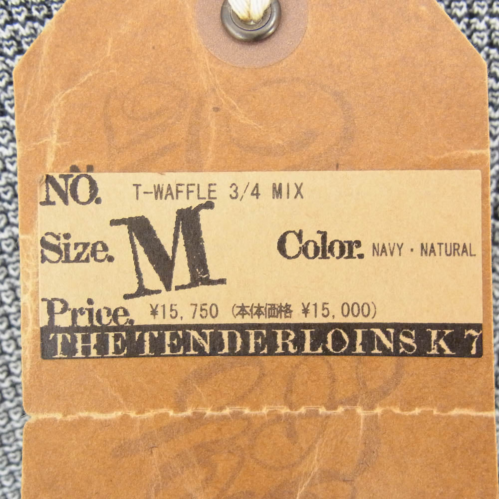 TENDERLOIN テンダーロイン T-WAFFLE 3/4 MIX ワッフル コットン サーマル カットソー ネイビー系 M【極上美品】【中古】