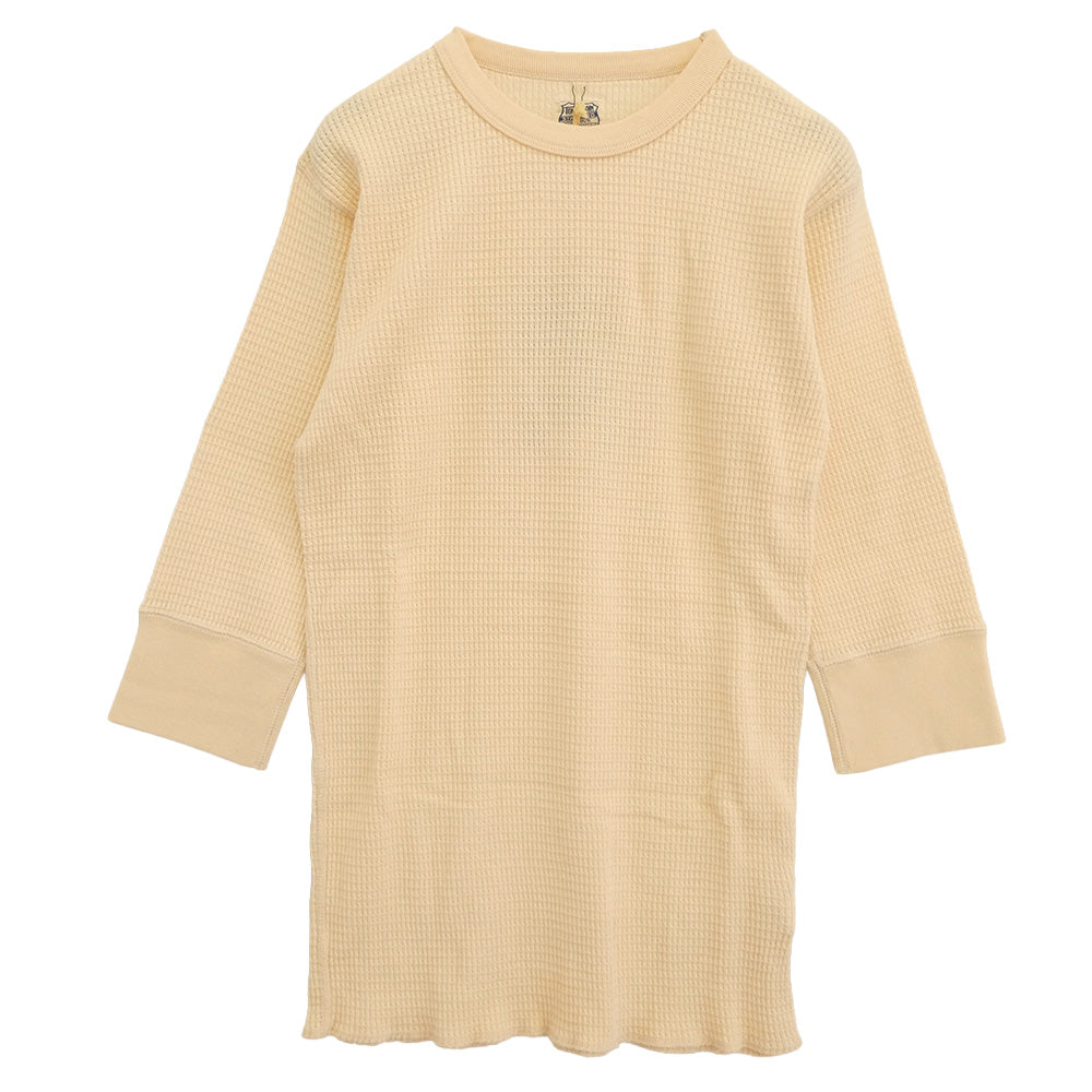 TENDERLOIN テンダーロイン T-WAFFLE ワッフル 7分丈 サーマル カットソー コットン SOLID NATURAL オフホワイト系 M【極上美品】【中古】