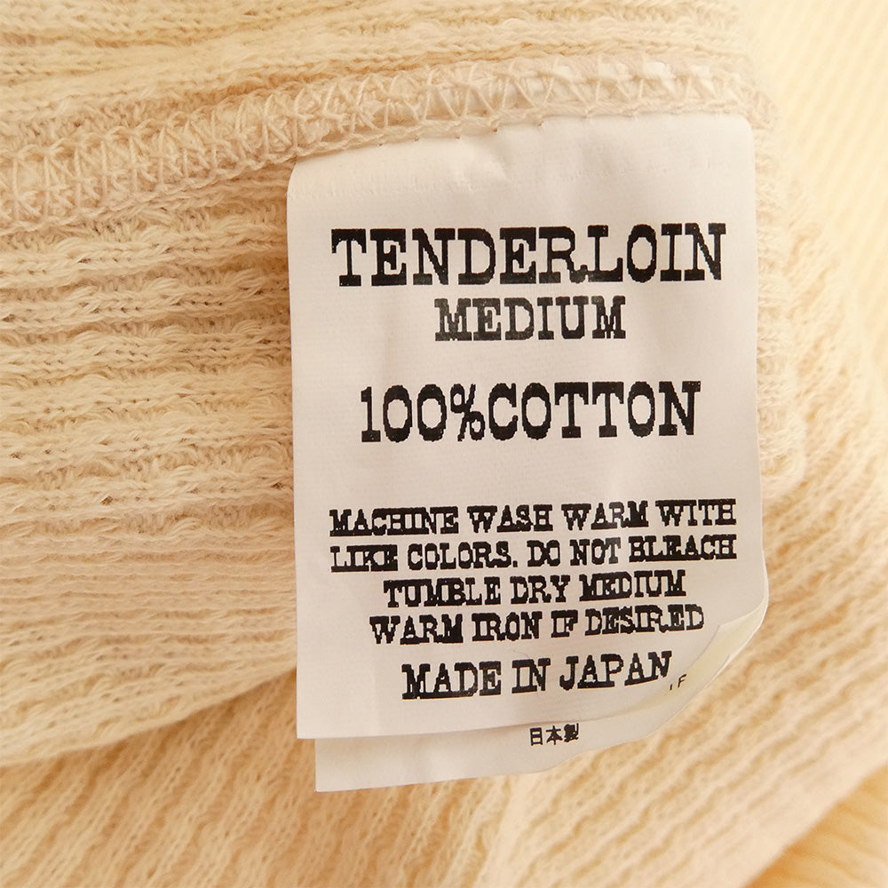 TENDERLOIN テンダーロイン T-WAFFLE ワッフル 7分丈 サーマル カットソー コットン SOLID NATURAL オフホワイト系 M【極上美品】【中古】