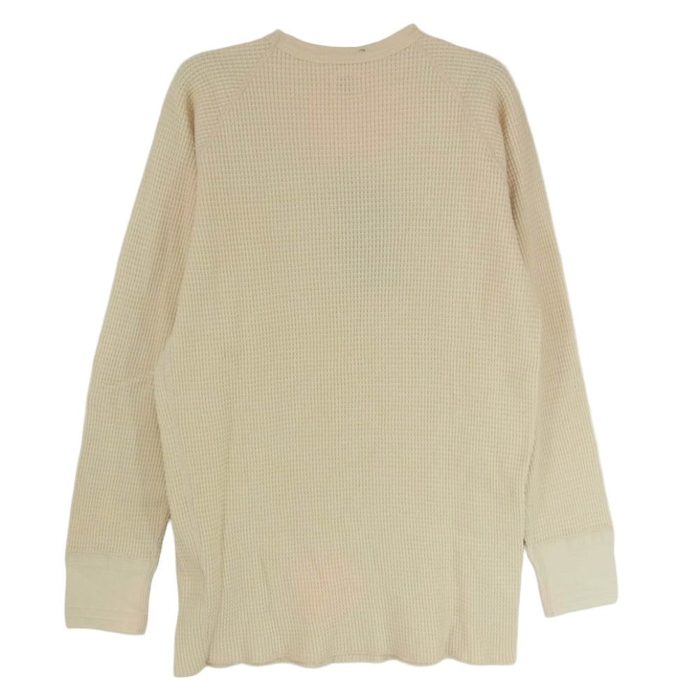 TENDERLOIN テンダーロイン T-THERMAL ワッフル コットン サーマル カットソー カーキ ナチュラル オフホワイト系 M【中古】
