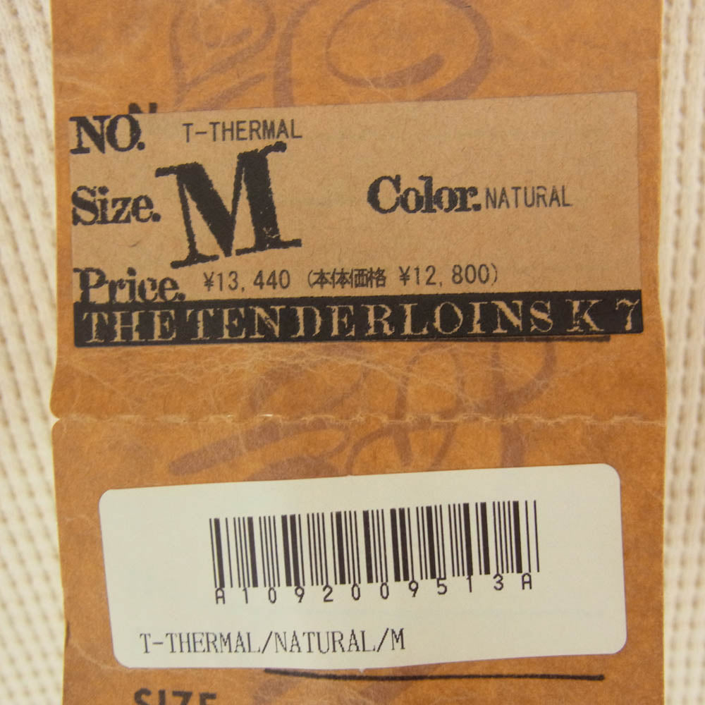 TENDERLOIN テンダーロイン T-THERMAL ワッフル コットン サーマル カットソー カーキ ナチュラル オフホワイト系 M【中古】
