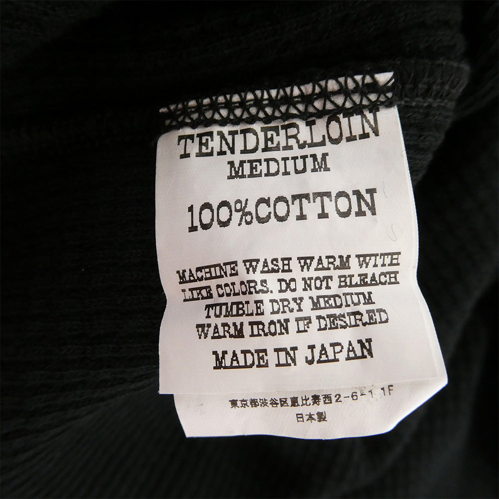 TENDERLOIN テンダーロイン T-WAFFLE ワッフル 長袖 サーマル カットソー コットン ブラック ブラック系 M【極上美品】【中古】