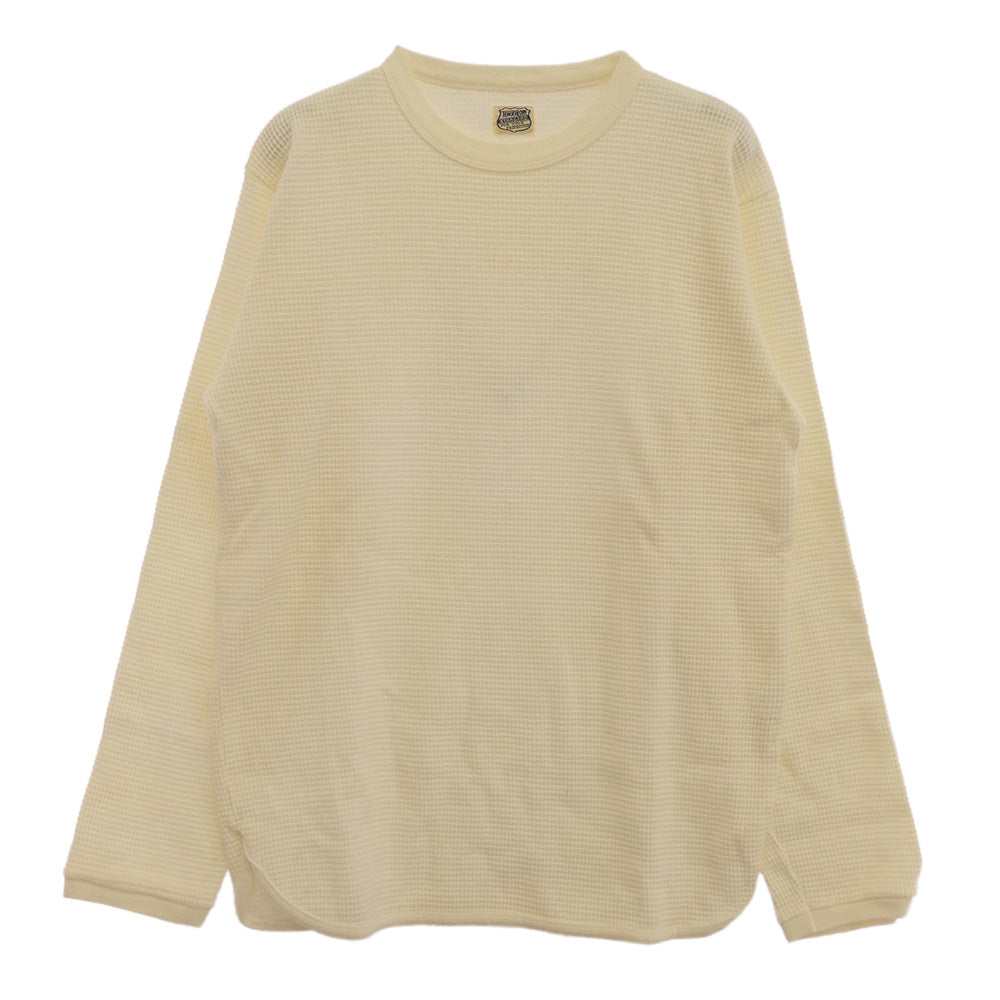 TENDERLOIN テンダーロイン T-WAFFLE ワッフル 長袖 サーマル カットソー コットン ホワイト オフホワイト系 M【極上美品】【中古】