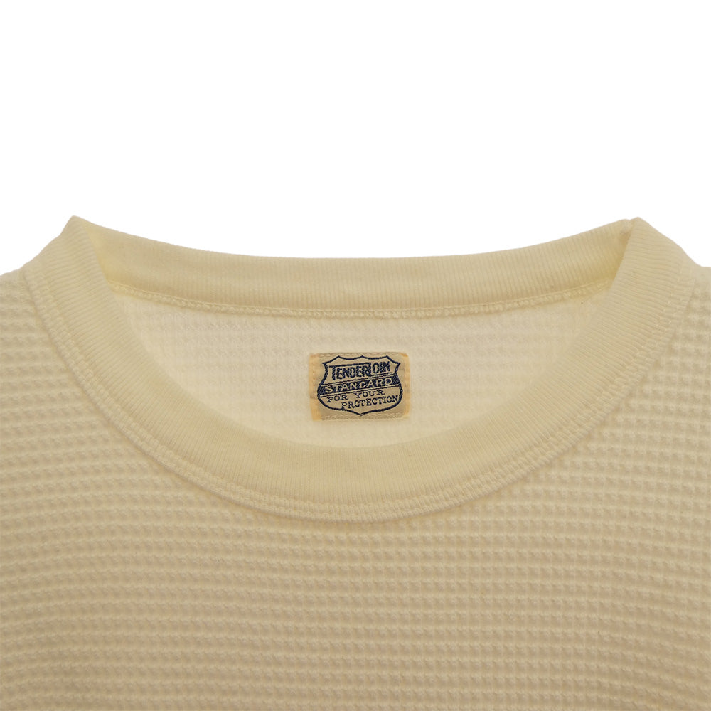 TENDERLOIN テンダーロイン T-WAFFLE ワッフル 長袖 サーマル カットソー コットン ホワイト オフホワイト系 M【極上美品】【中古】