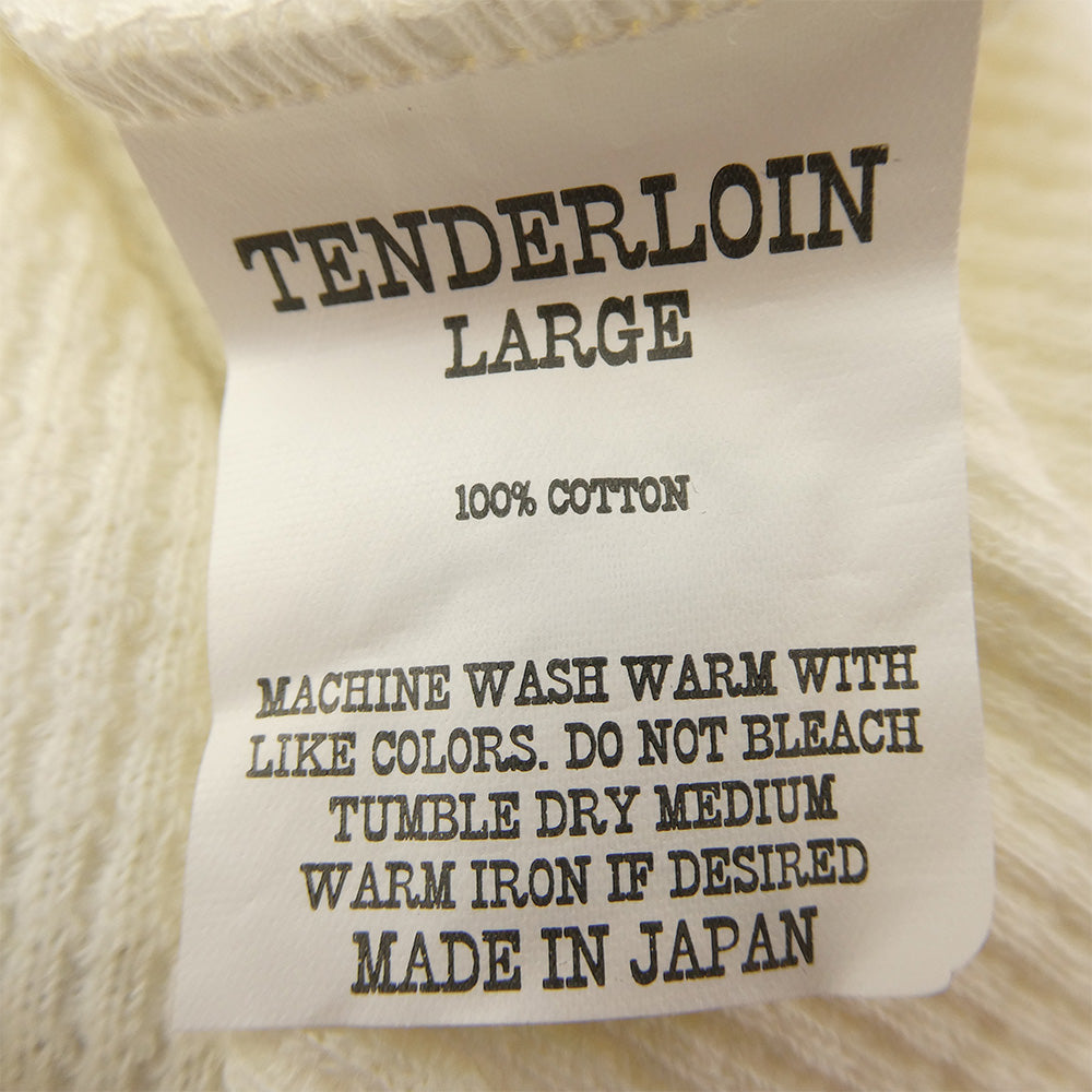 TENDERLOIN テンダーロイン T-WAFFLE ワッフル 長袖 サーマル カットソー コットン ホワイト オフホワイト系 M【極上美品】【中古】