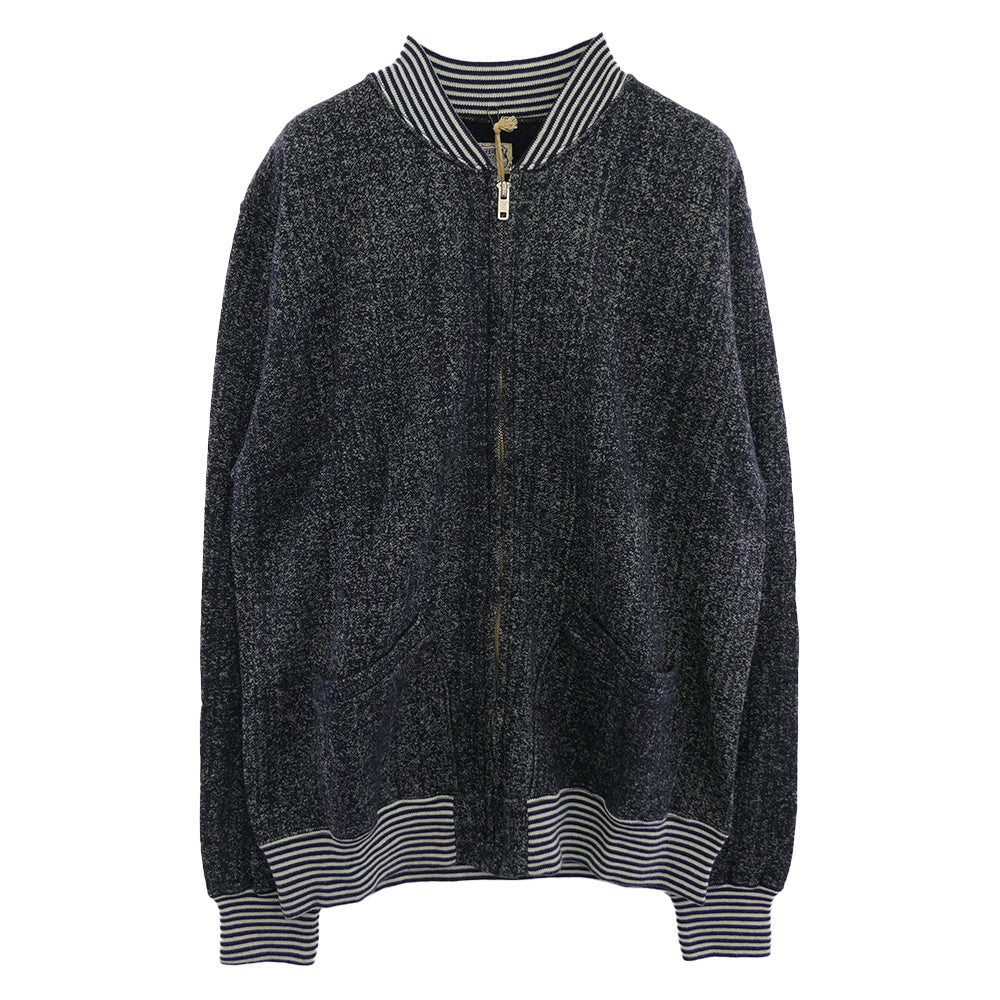 TENDERLOIN テンダーロイン T-SWEAT ZIP ロゴ バックプリント 霜降り ジップ アップ スウェット ネイビー系 M【極上美品】【中古】