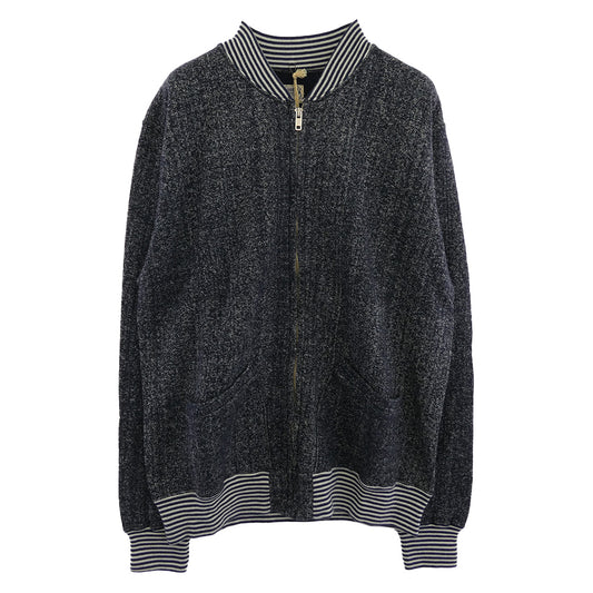 TENDERLOIN テンダーロイン T-SWEAT ZIP ロゴ バックプリント 霜降り ジップ アップ スウェット ネイビー系 M【極上美品】【中古】