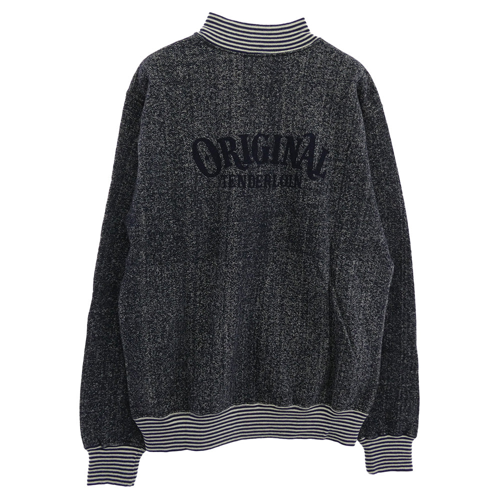 TENDERLOIN テンダーロイン T-SWEAT ZIP ロゴ バックプリント 霜降り ジップ アップ スウェット ネイビー系 M【極上美品】【中古】