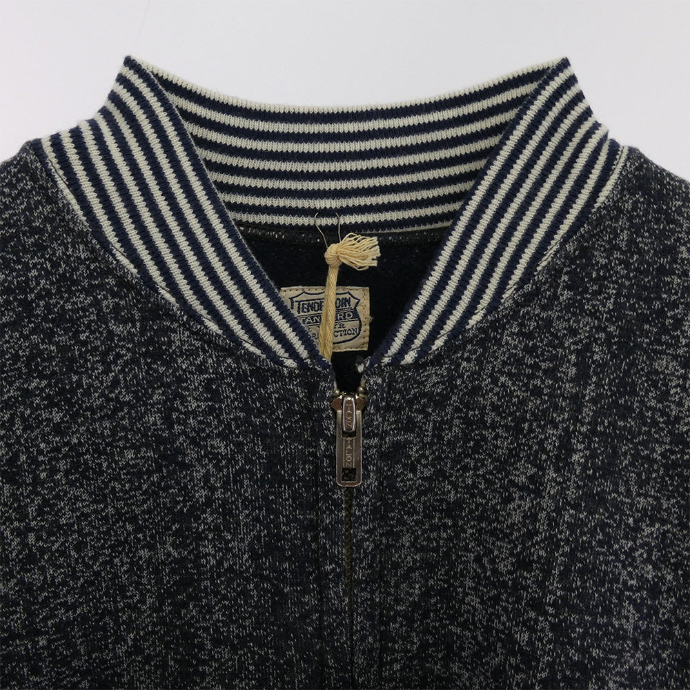 TENDERLOIN テンダーロイン T-SWEAT ZIP ロゴ バックプリント 霜降り ジップ アップ スウェット ネイビー系 M【極上美品】【中古】