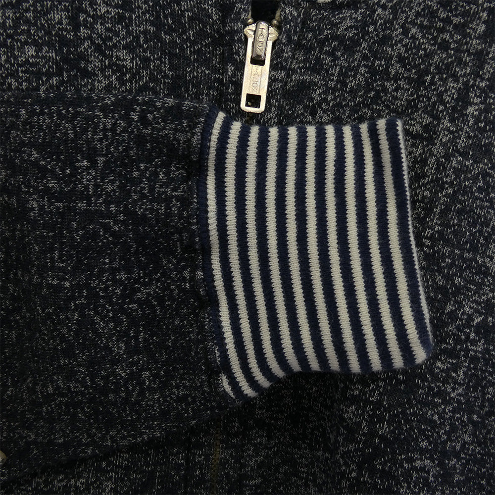 TENDERLOIN テンダーロイン T-SWEAT ZIP ロゴ バックプリント 霜降り ジップ アップ スウェット ネイビー系 M【極上美品】【中古】