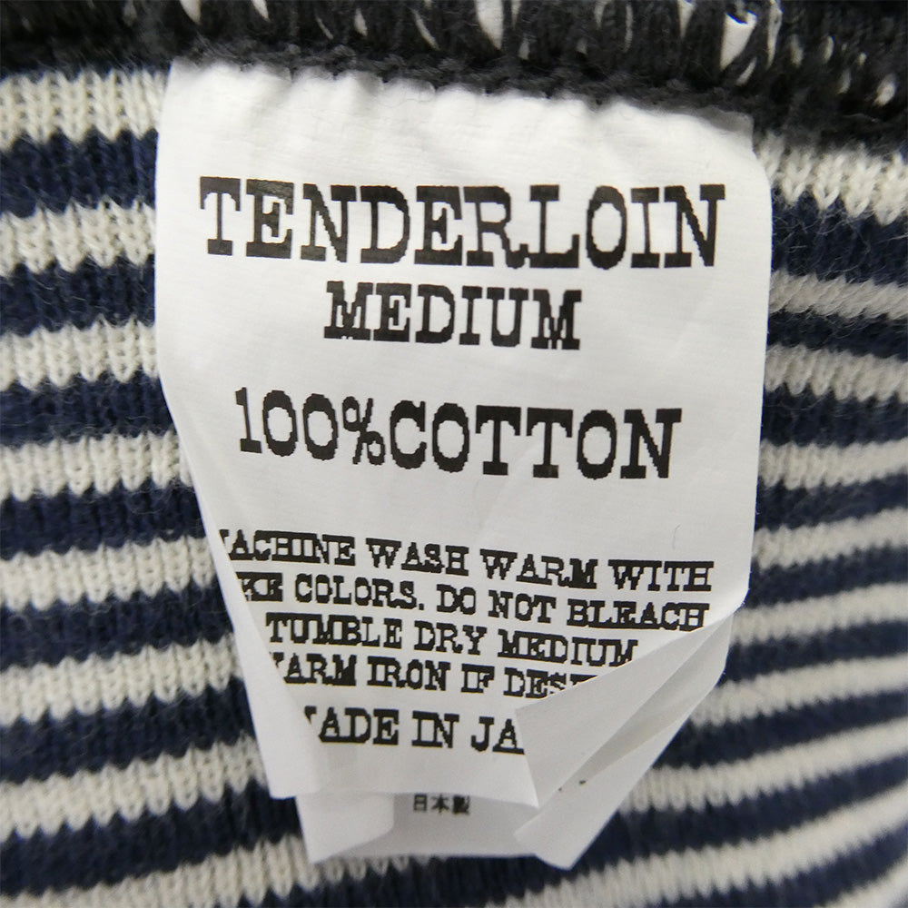 TENDERLOIN テンダーロイン T-SWEAT ZIP ロゴ バックプリント 霜降り ジップ アップ スウェット ネイビー系 M【極上美品】【中古】