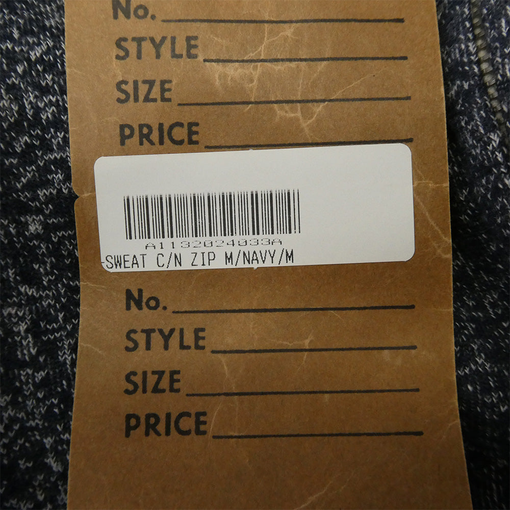 TENDERLOIN テンダーロイン T-SWEAT ZIP ロゴ バックプリント 霜降り ジップ アップ スウェット ネイビー系 M【極上美品】【中古】