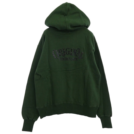 TENDERLOIN テンダーロイン T-PARKA ロゴ バックプリント スウェット パーカー フーディー グリーン モスグリーン系【極上美品】【中古】