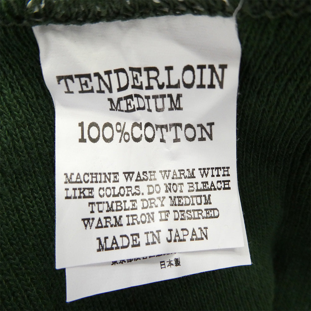 TENDERLOIN テンダーロイン T-PARKA ロゴ バックプリント スウェット パーカー フーディー グリーン モスグリーン系【極上美品】【中古】