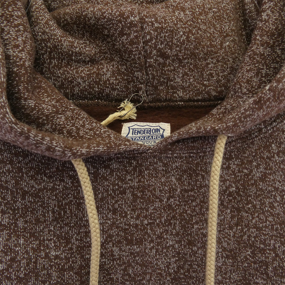 TENDERLOIN テンダーロイン T-PARKA ロゴ バックプリント 霜降り スウェット パーカー フーディー ブラウン ブラウン系 M【極上美品】【中古】
