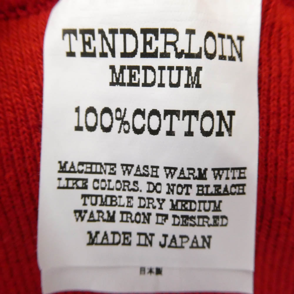 TENDERLOIN テンダーロイン T-PARKA ZIP LOGO ロゴ バックプリント ジップアップ スウェット パーカー レッド M【極上美品】【中古】
