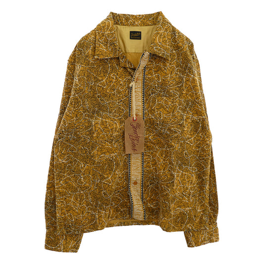 TENDERLOIN テンダーロイン T-CORDUROY SHT AS コーデュロイ 総柄 オープンカラー 長袖 シャツ イエロー系 M【美品】【中古】