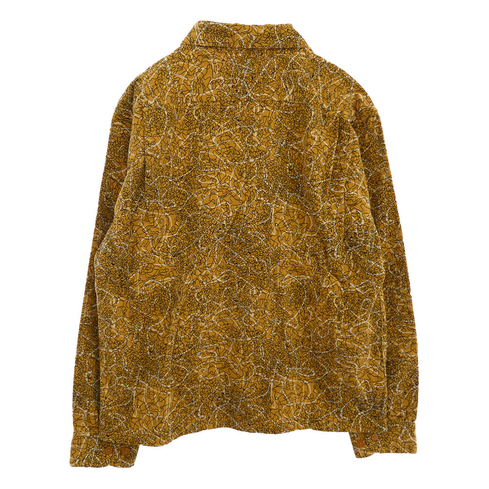 TENDERLOIN テンダーロイン T-CORDUROY SHT AS コーデュロイ 総柄 オープンカラー 長袖 シャツ イエロー系 M【美品】【中古】