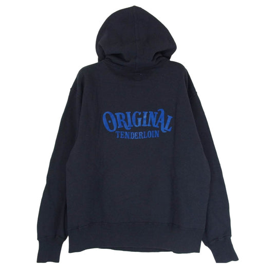 TENDERLOIN テンダーロイン T-PARKA ロゴ バックプリント スウェット パーカー フーディー ネイビー系 M【中古】