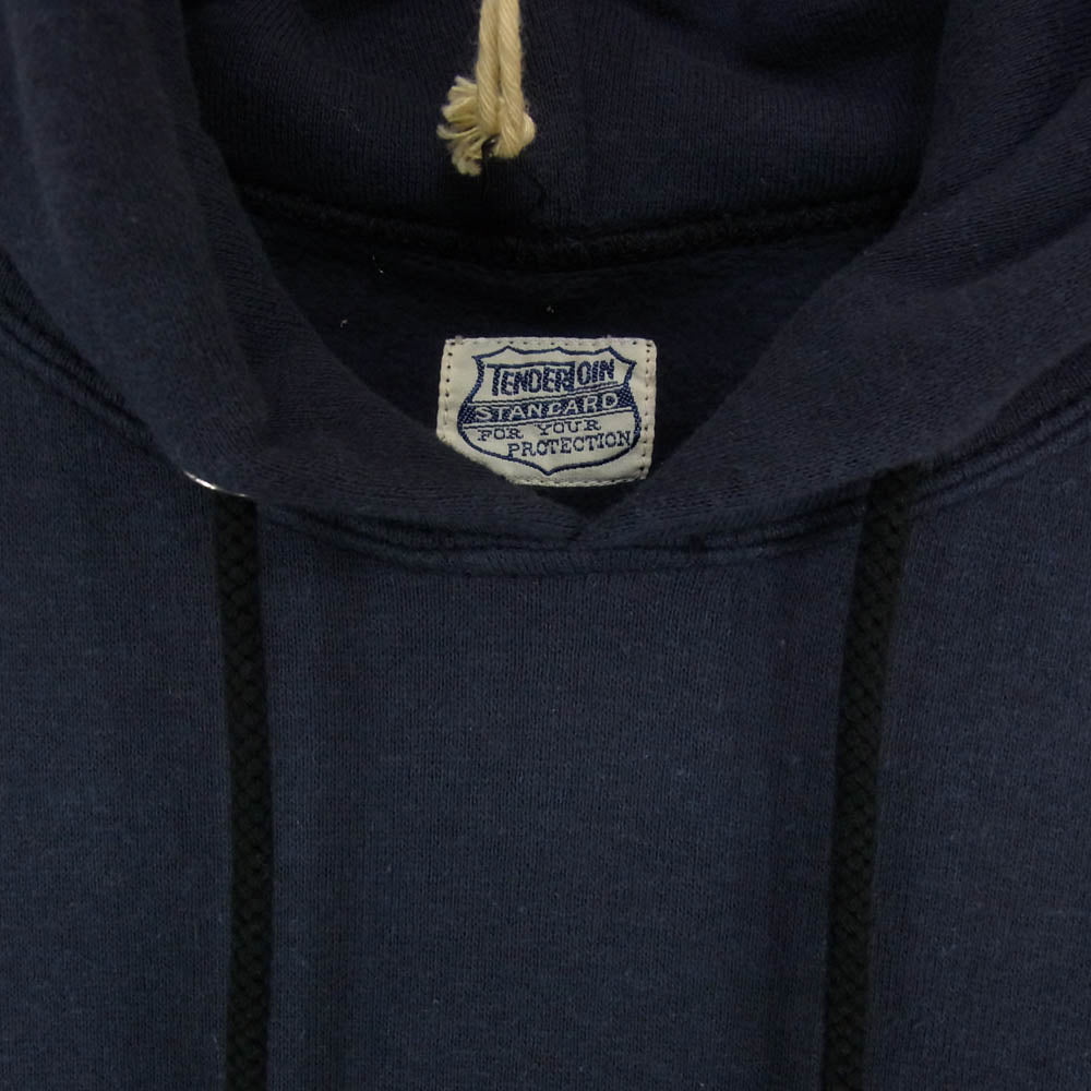 TENDERLOIN テンダーロイン T-PARKA ロゴ バックプリント スウェット パーカー フーディー ネイビー系 M【中古】