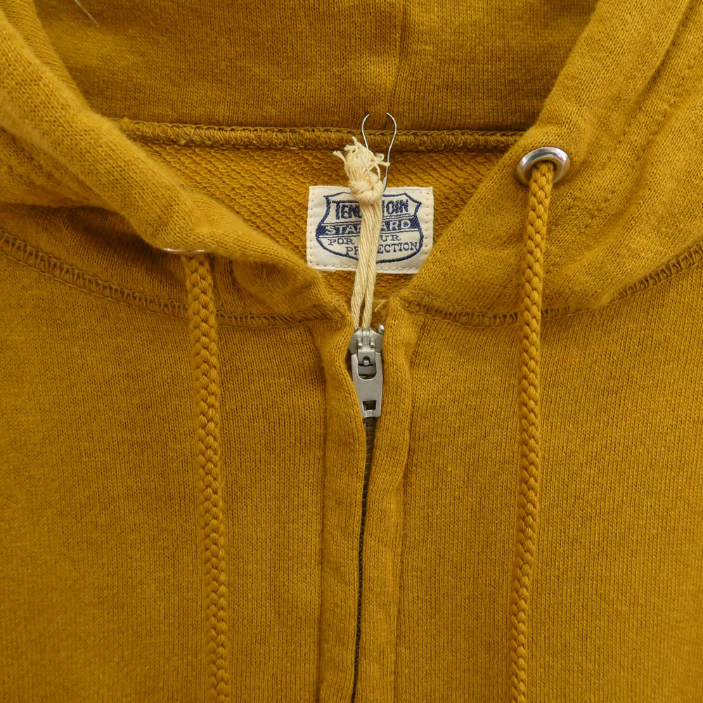 TENDERLOIN テンダーロイン T-PARKA ZIP LOGO ロゴ バックプリント ジップアップ スウェット パーカー マスタード M【極上美品】【中古】