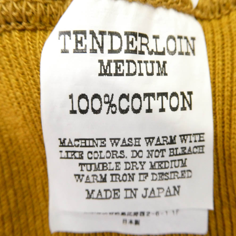 TENDERLOIN テンダーロイン T-PARKA ZIP LOGO ロゴ バックプリント ジップアップ スウェット パーカー マスタード M【極上美品】【中古】