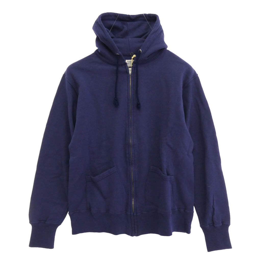 TENDERLOIN テンダーロイン T-PARKA ZIP ロゴ バックプリント ジップ アップ スウェット パーカー フーディー 茄子紺 ネイビー ネイビー系 M【中古】