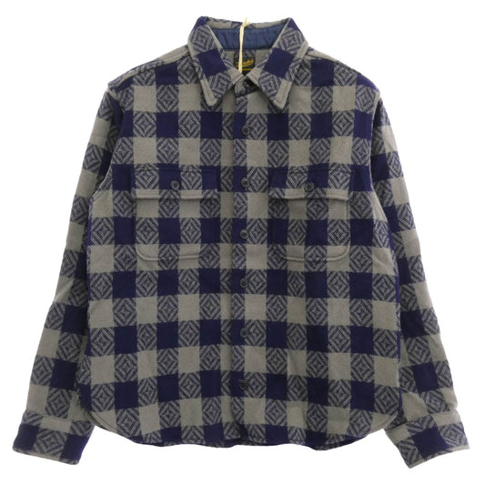 TENDERLOIN テンダーロイン 13AW T-BUFFALO CPO JKT バッファロー チェック柄 ウール 長袖 シャツ ジャケット ブルー M ブルー系 M【中古】