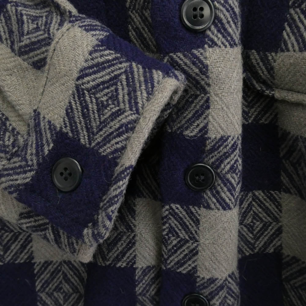 TENDERLOIN テンダーロイン 13AW T-BUFFALO CPO JKT バッファロー チェック柄 ウール 長袖 シャツ ジャケット ブルー M ブルー系 M【中古】