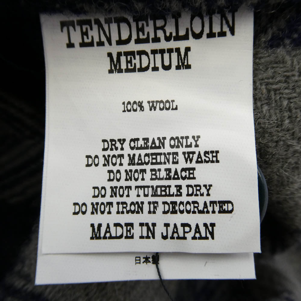 TENDERLOIN テンダーロイン 13AW T-BUFFALO CPO JKT バッファロー チェック柄 ウール 長袖 シャツ ジャケット ブルー M ブルー系 M【中古】