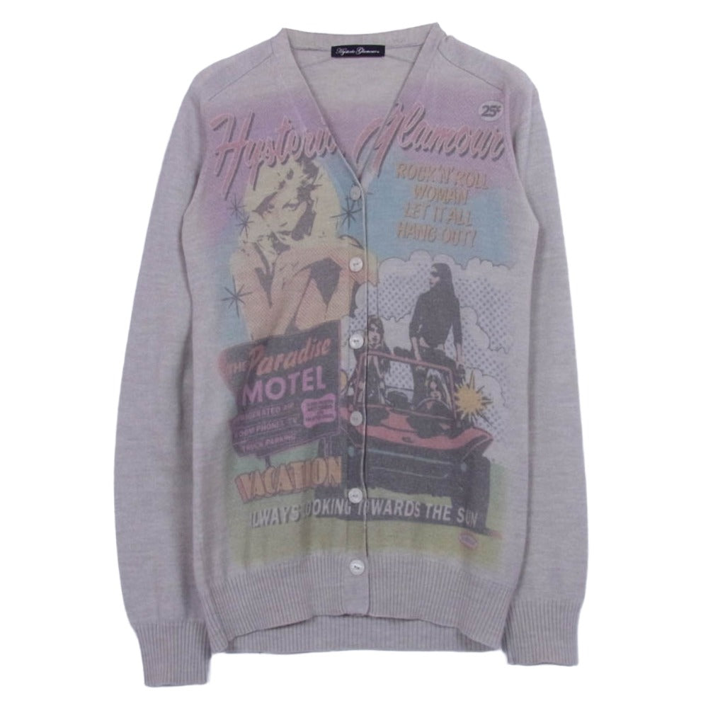 HYSTERIC GLAMOUR ヒステリックグラマー 0114ND06 ウール混 ニット カーディガン ベージュ系 FREE【中古】