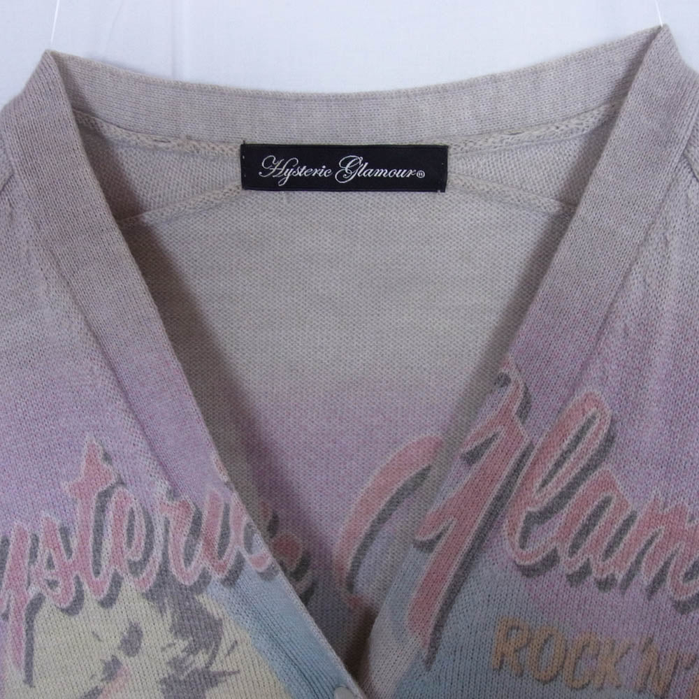 HYSTERIC GLAMOUR ヒステリックグラマー 0114ND06 ウール混 ニット カーディガン ベージュ系 FREE【中古】