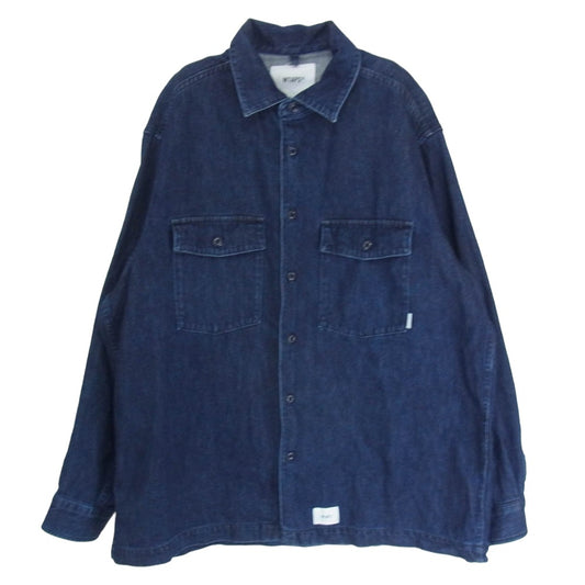 WTAPS ダブルタップス 23SS 231BRDT-SHM01 CBW LS DENIM デニムジャケットシャツ インディゴブルー系 X03【中古】
