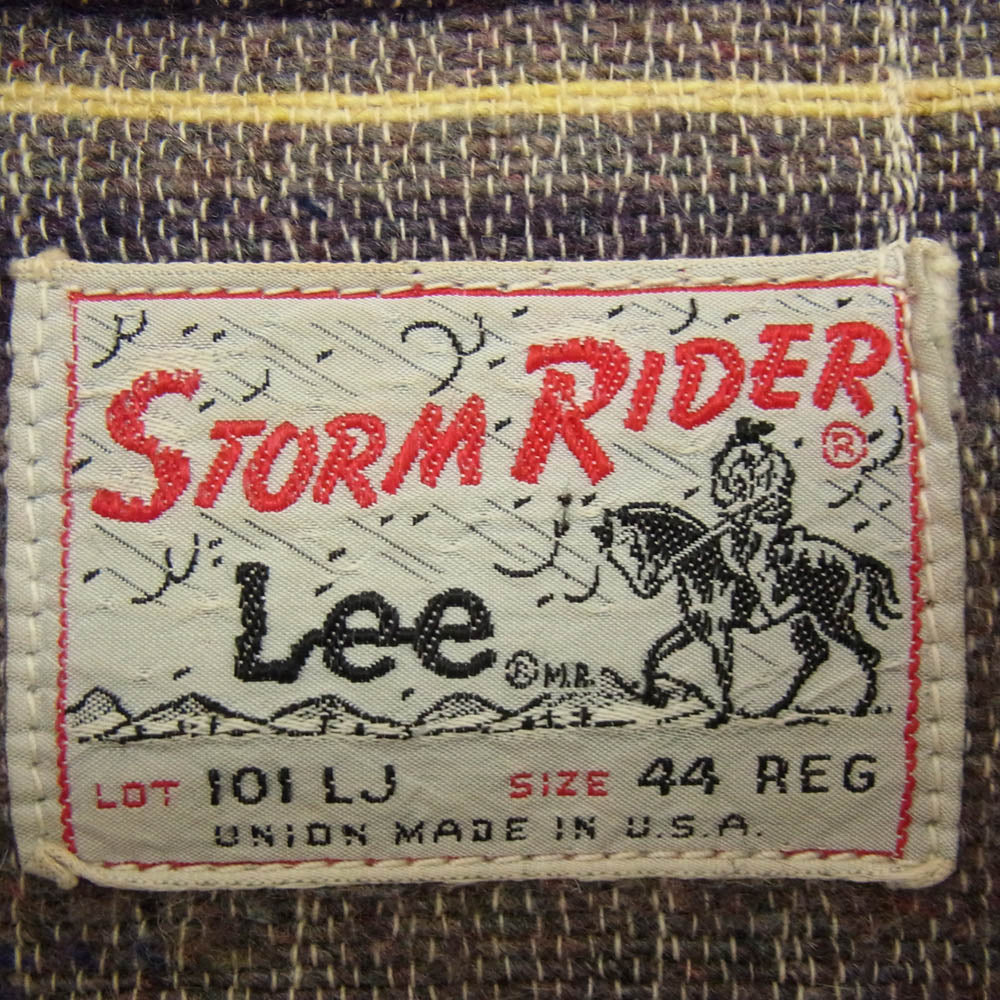 Lee リー 101J 60年代 60s USA製 ヴィンテージ STORM RIDER ストームライダー ブランケット付 デニム ジャケット 44REG インディゴブルー系 44【中古】