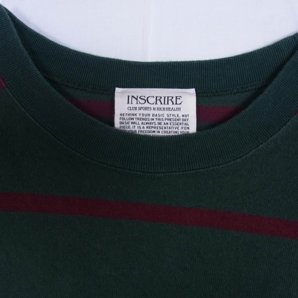 アンスクリア 122AW-BC50 ボーダー 長袖 カットソー Tシャツ モスグリーン系 S【中古】