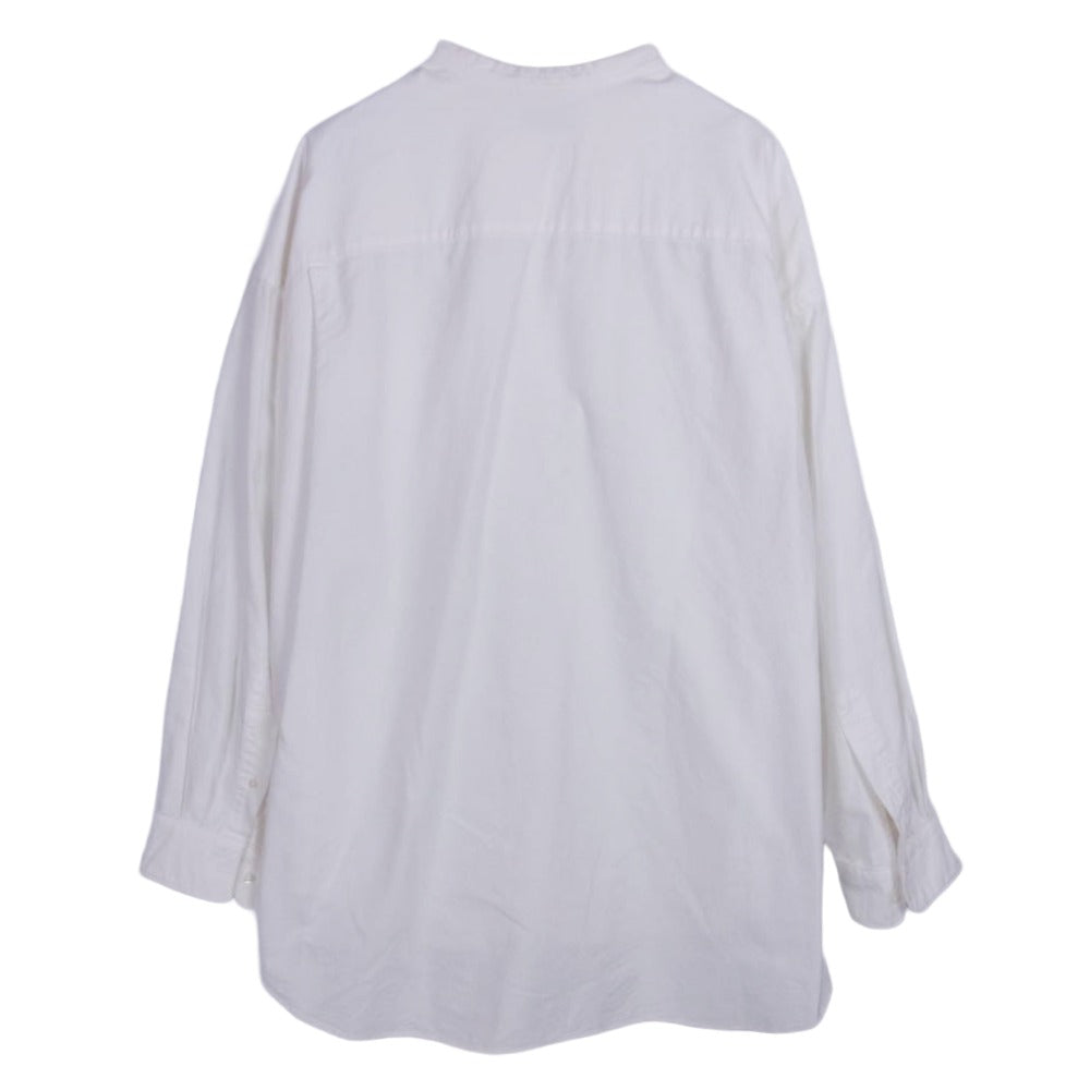 GRAPHPAPER グラフペーパー GM213-50137B Oxford Oversized Band Collar Shirt オックスフォード オーバーサイズド バンドカラー 長袖シャツ オフホワイト系 FREE【中古】