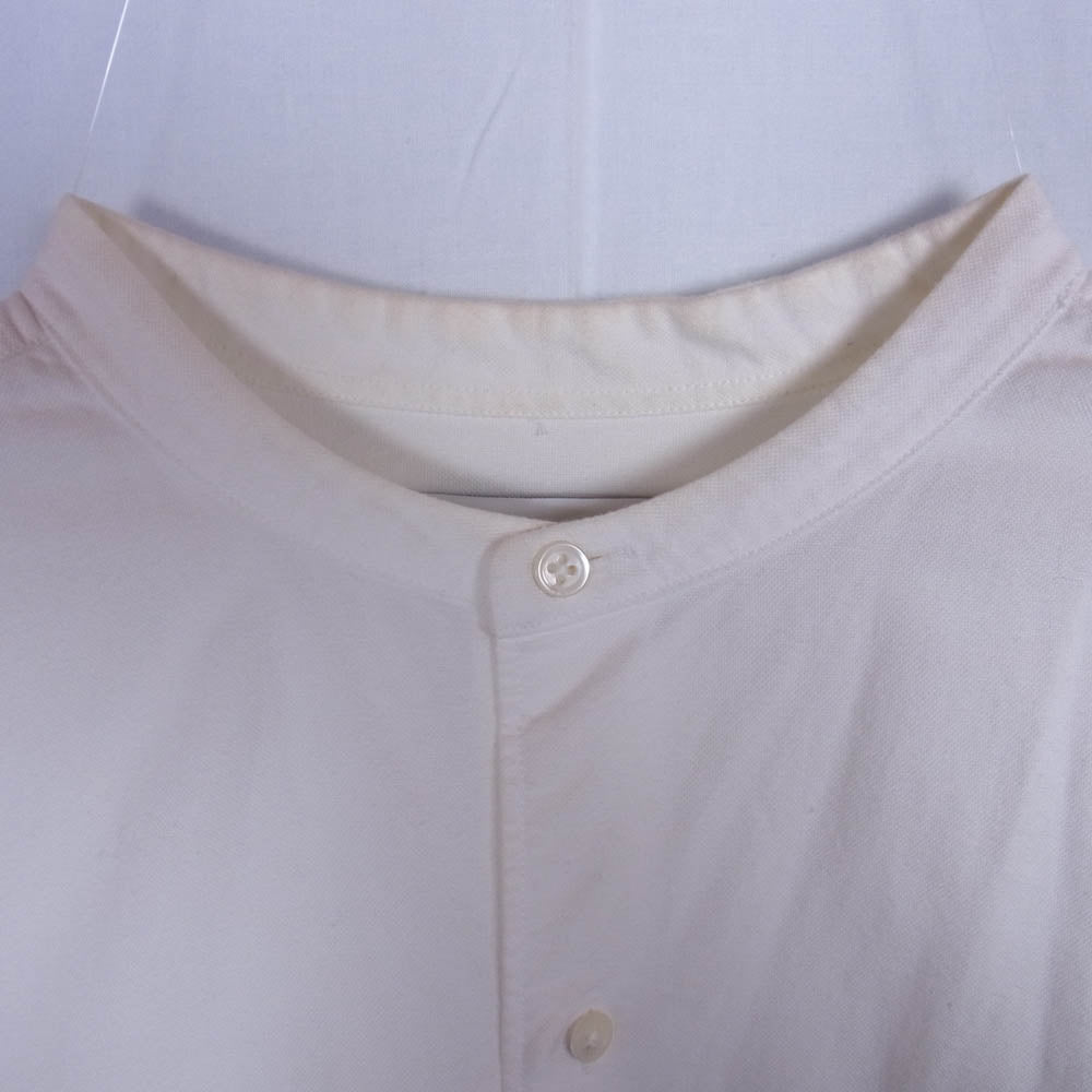 GRAPHPAPER グラフペーパー GM213-50137B Oxford Oversized Band Collar Shirt オックスフォード オーバーサイズド バンドカラー 長袖シャツ オフホワイト系 FREE【中古】
