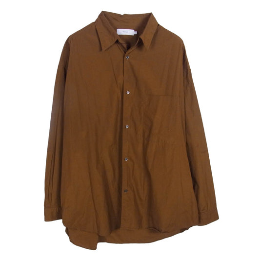 GRAPHPAPER グラフペーパー GM214-50013 Broad Oversized L/S Regular Collar Shirt オーバーサイズ 長袖 シャツ ブラウン系 FREE【中古】