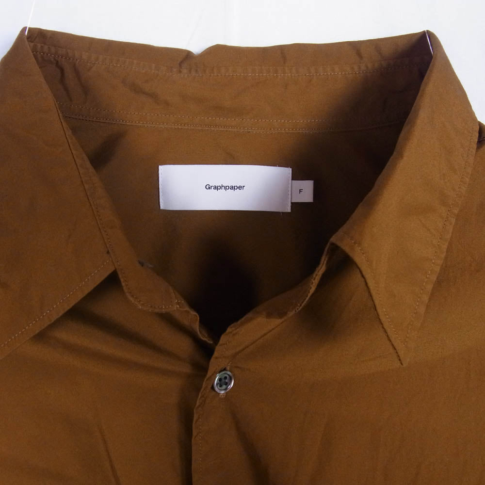 GRAPHPAPER グラフペーパー GM214-50013 Broad Oversized L/S Regular Collar Shirt オーバーサイズ 長袖 シャツ ブラウン系 FREE【中古】