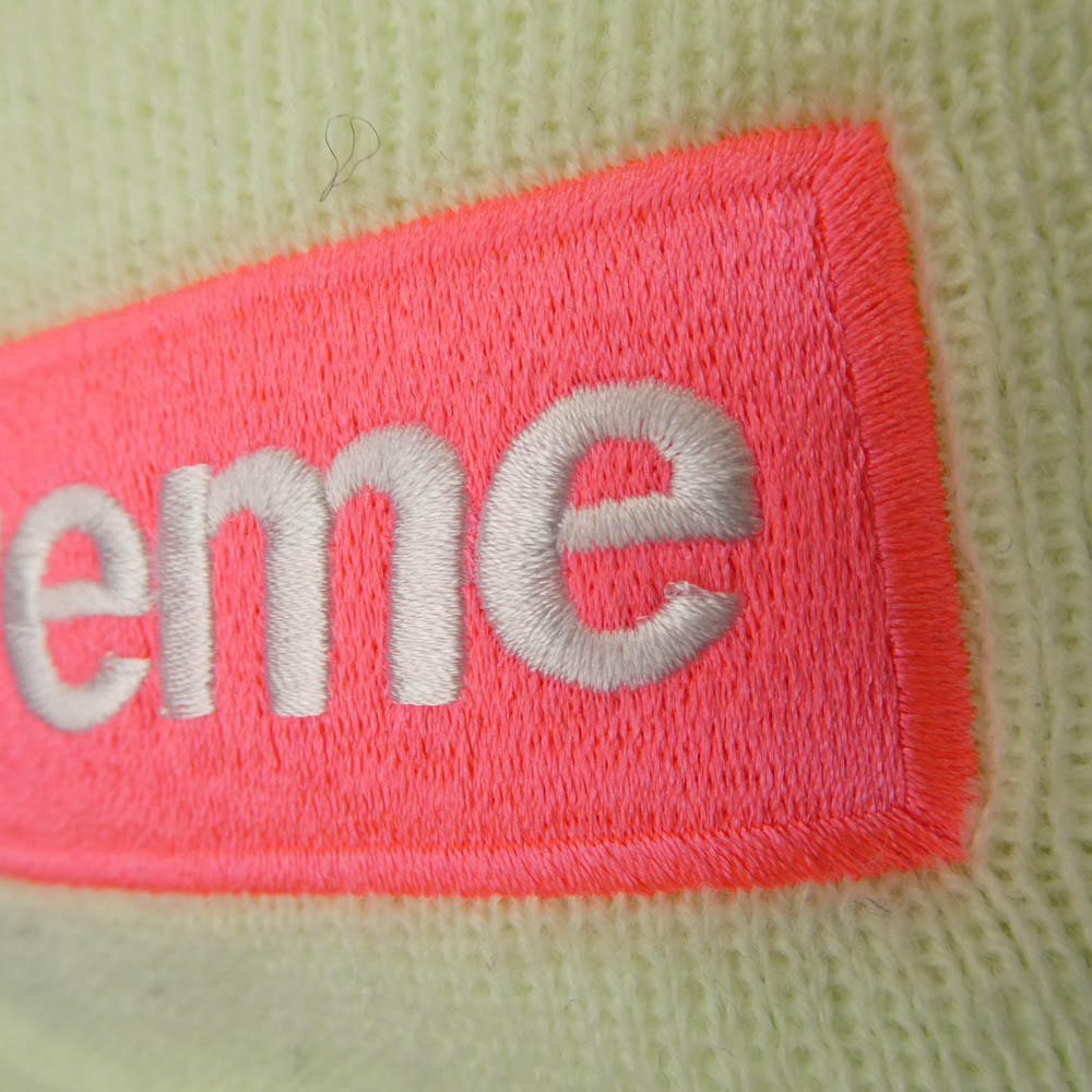 Supreme シュプリーム 17AW New Era Box Logo Beanie ニューエラ ボックスロゴ ビーニー ニット キャップ ライトグリーン系【中古】