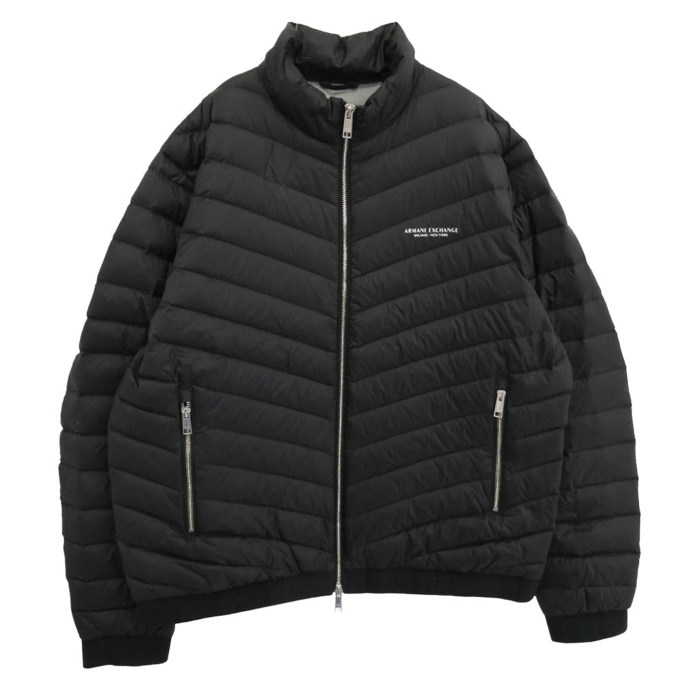 ARMANI EXCHANGE アルマーニエクスチェンジ 8NZB852 ZNW3Z ジップアップ ライトダウン ジャケット ブラック系 XL【中古】