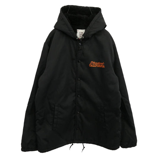 STANDARD CALIFORNIA スタンダードカリフォルニア HOOD COACH JACKET ボア フード コーチジャケット ブラック系 XL【中古】