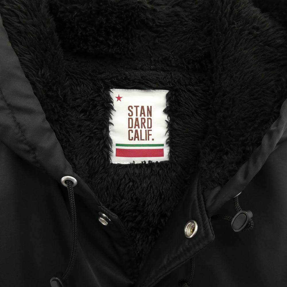 STANDARD CALIFORNIA スタンダードカリフォルニア HOOD COACH JACKET ボア フード コーチジャケット ブラック系 XL【中古】